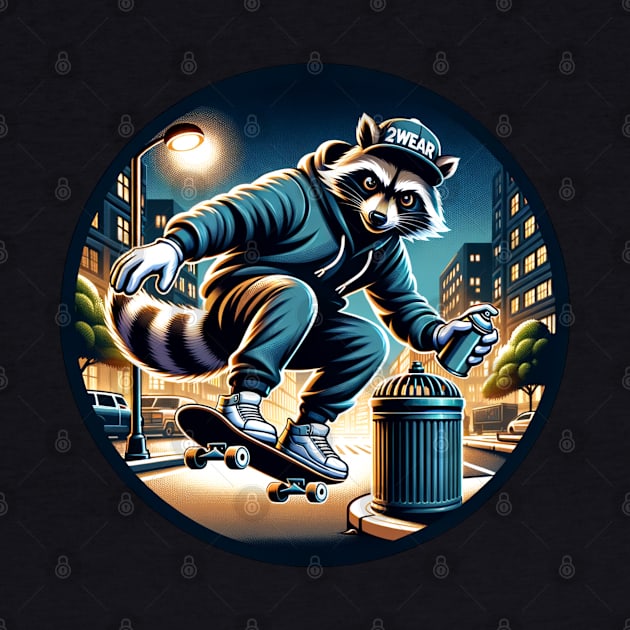 Spray Skater Raccon by 2wear Grafix